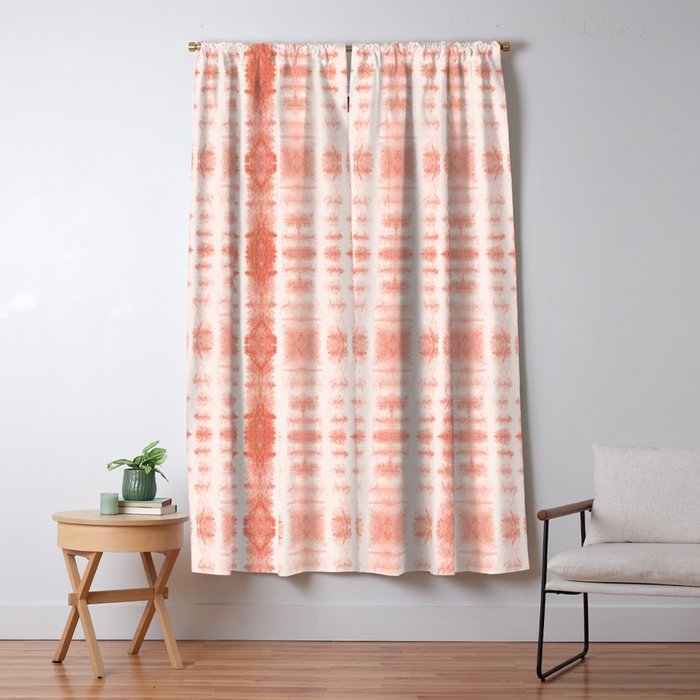 Shibori Stripe - Coral Blush Window Curtain Gallery Image 5