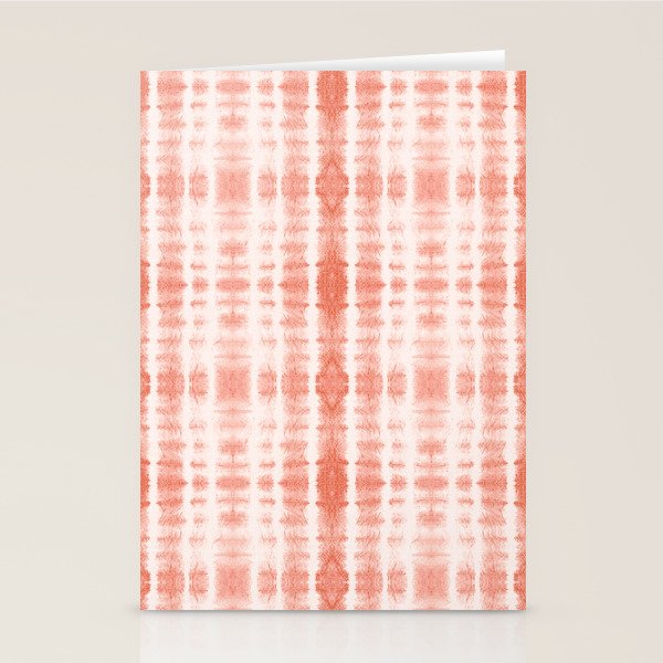 Shibori Stripe - Coral Blush Stationery Card Gallery Image 1