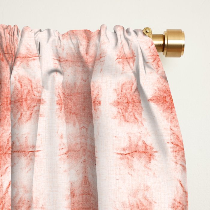 Shibori Stripe - Coral Blush Window Curtain Gallery Image 2