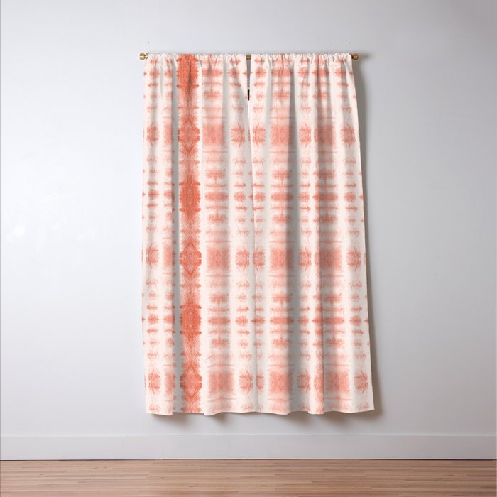Shibori Stripe - Coral Blush Window Curtain Gallery Image 3