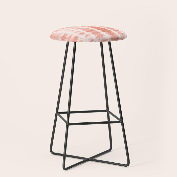 Shibori Stripe - Coral Blush Stool Gallery Image 1