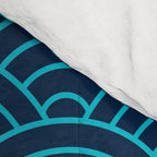 Japanese Seigaiha Blue Sea and Waves Comforter Gallery Image 4