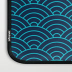 Japanese Seigaiha Blue Sea and Waves Laptop Sleeve Gallery Image 3