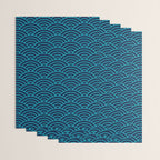 Japanese Seigaiha Blue Sea and Waves Wrapping Paper Gallery Image 3