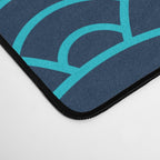Japanese Seigaiha Blue Sea and Waves Desk Mat Gallery Image 4