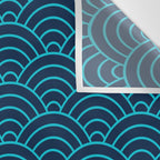 Japanese Seigaiha Blue Sea and Waves Wall Tapestry Gallery Image 3