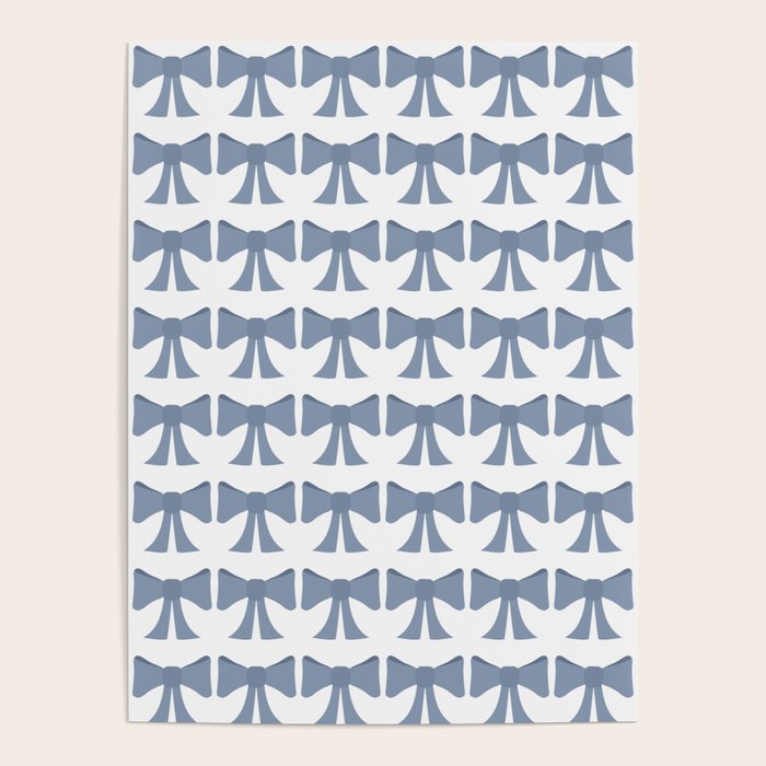 Vintage Bows VII Neutral Blue Poster Gallery Image 1