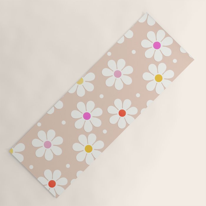 Seventies Daisies Pattern Yoga Mat Gallery Image 1
