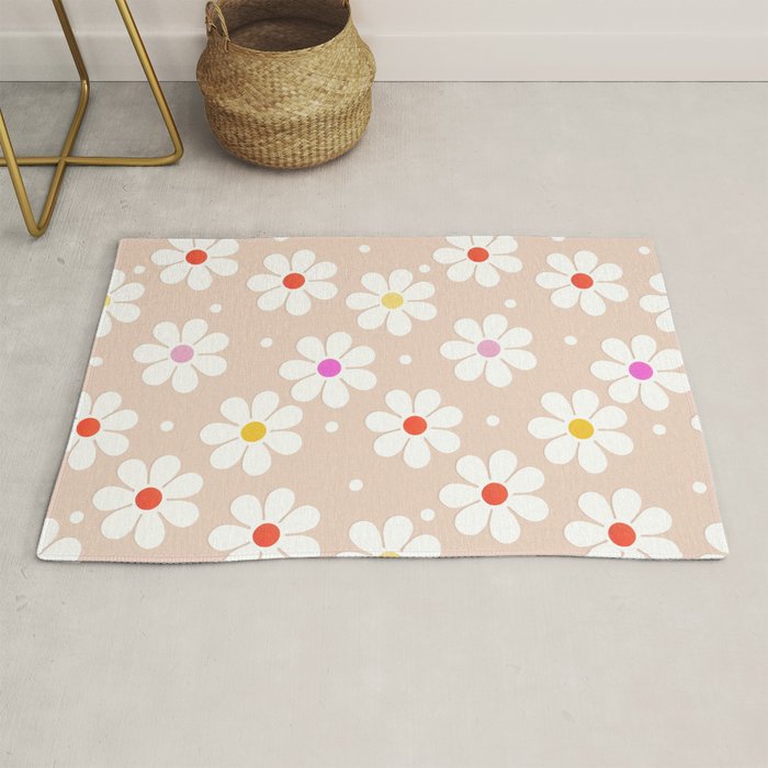 Seventies Daisies Pattern Rug Gallery Image 1