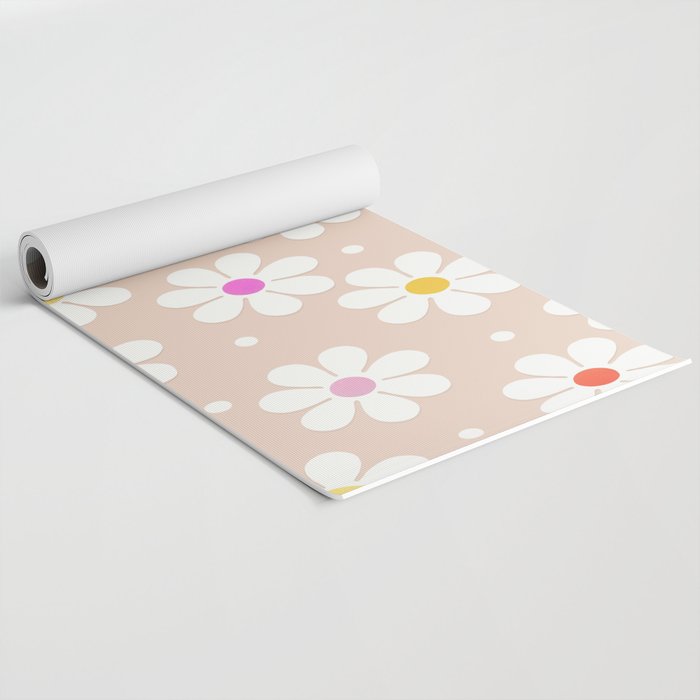 Seventies Daisies Pattern Yoga Mat Gallery Image 2