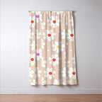 Seventies Daisies Pattern Window Curtain Gallery Image 3