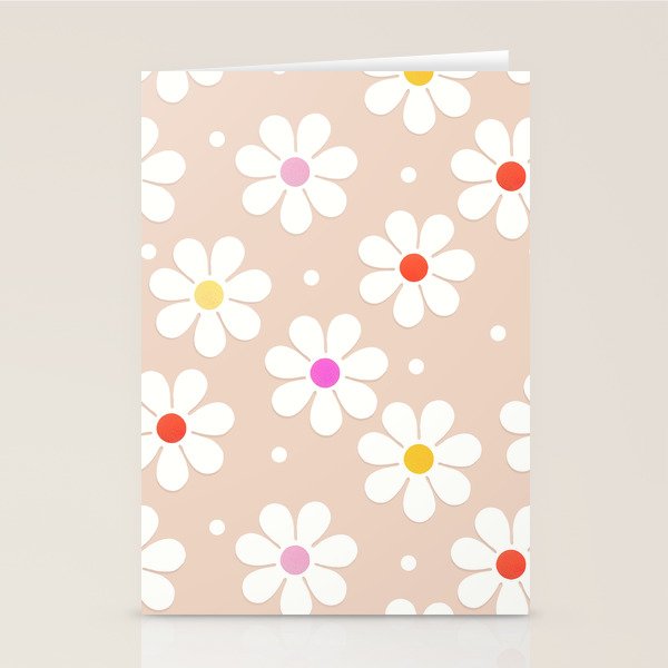 Seventies Daisies Pattern Stationery Card Gallery Image 1