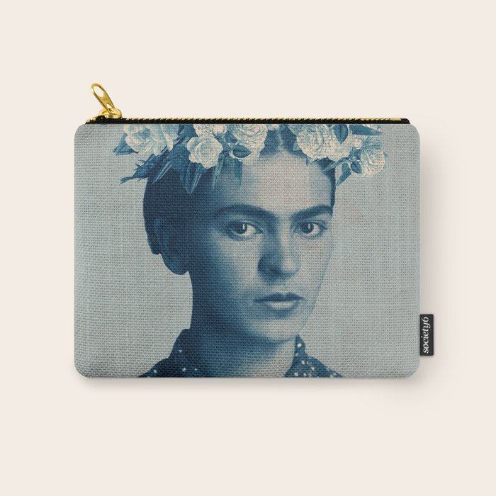 for Frida ~ with border Carry All Pouch Gallery Image 1