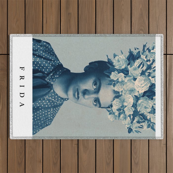 for Frida ~ with border Outdoor Rug Gallery Image 1