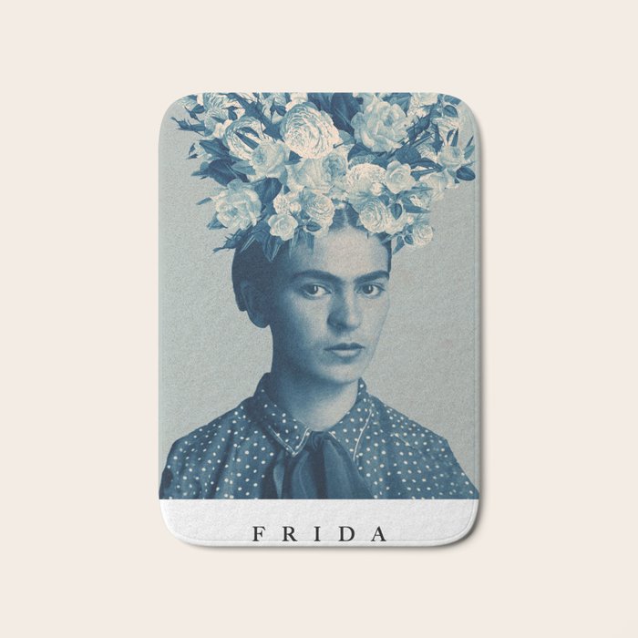 for Frida ~ with border Bath Mat Gallery Image 1