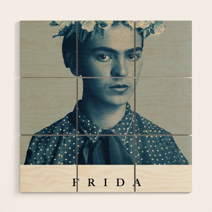 for Frida ~ with border Wood Wall Art Gallery Image 1