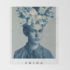 for Frida ~ with border Throw Blanket Gallery Image 2