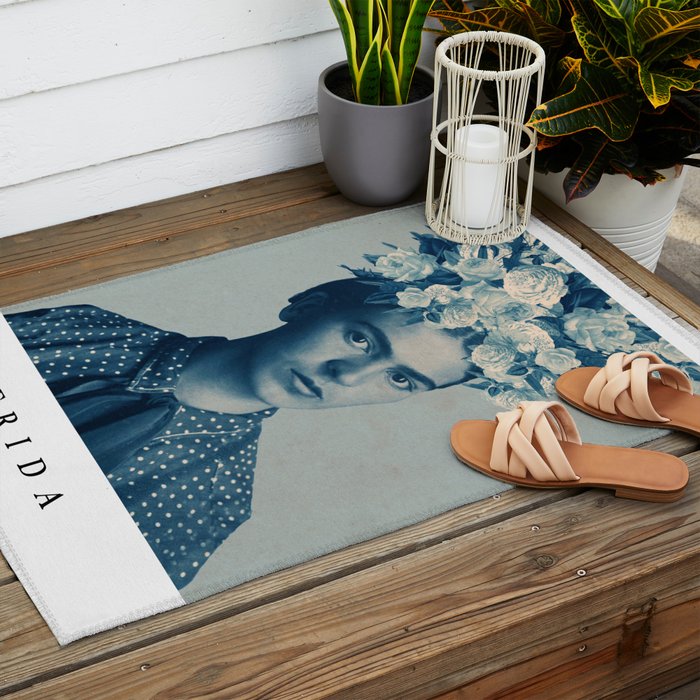 for Frida ~ with border Outdoor Rug Gallery Image 2