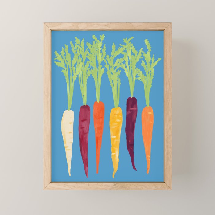 Rainbow Carrots Mini Art Print Gallery Image 1