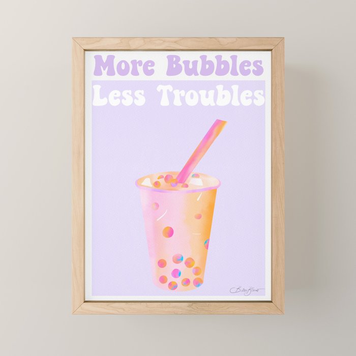 Bubble Tea Boba Tea Pastel Mini Art Print Gallery Image 1