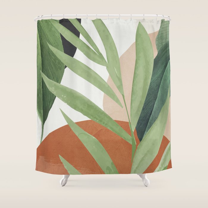Tropical Leaves 7 Shower Curtain Gallery Image 1