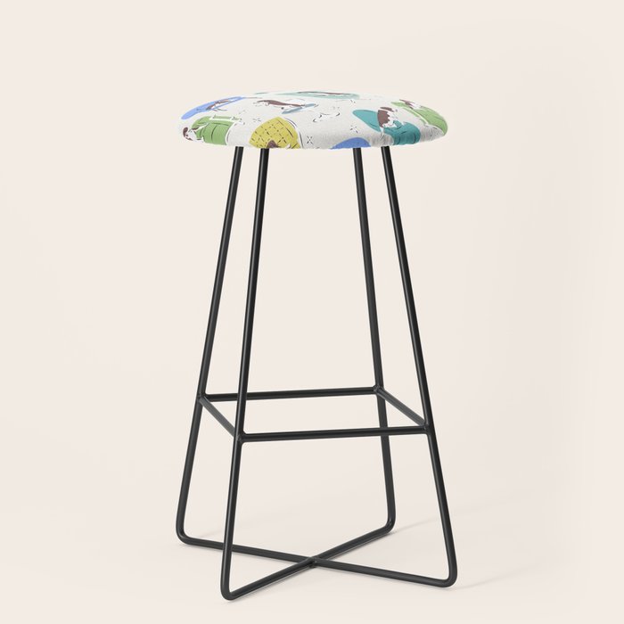 Mid-century Modern Chairs with Beagle Dogs Stool Gallery Image 1