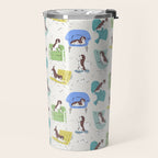 Mid-century Modern Chairs with Beagle Dogs Travel Mug Gallery Image 2