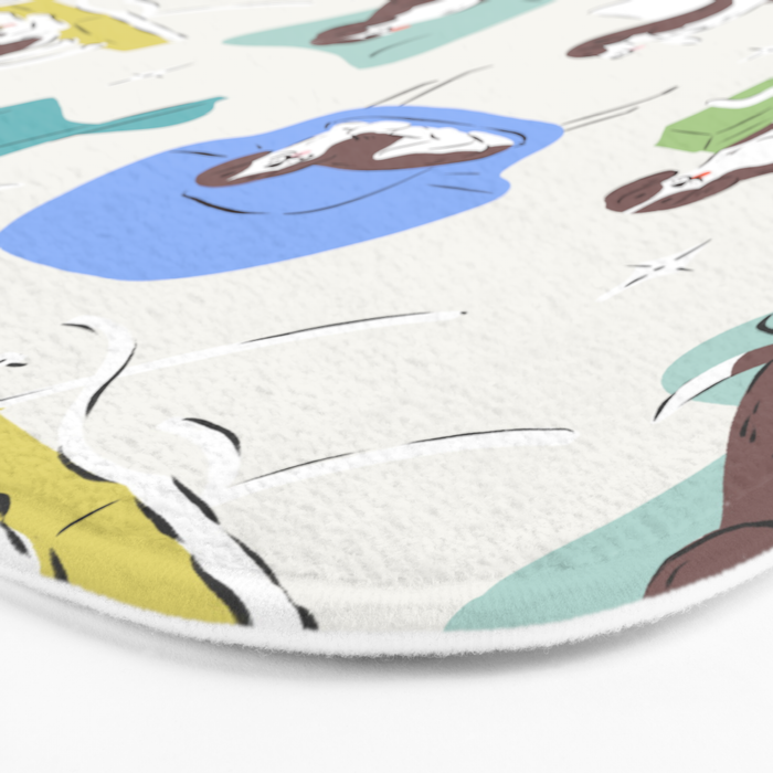Mid-century Modern Chairs with Beagle Dogs Bath Mat Gallery Image 3