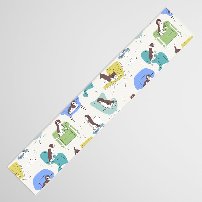Mid-century Modern Chairs with Beagle Dogs Table Runner Gallery Image 3