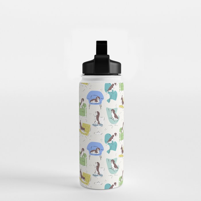 Mid-century Modern Chairs with Beagle Dogs Water Bottle Gallery Image 2