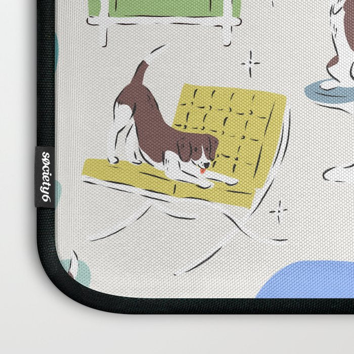 Mid-century Modern Chairs with Beagle Dogs Laptop Sleeve Gallery Image 3