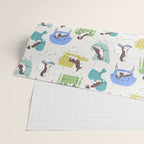 Mid-century Modern Chairs with Beagle Dogs Wrapping Paper Gallery Image 2