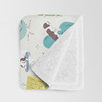 Mid-century Modern Chairs with Beagle Dogs Throw Blanket Gallery Image 3