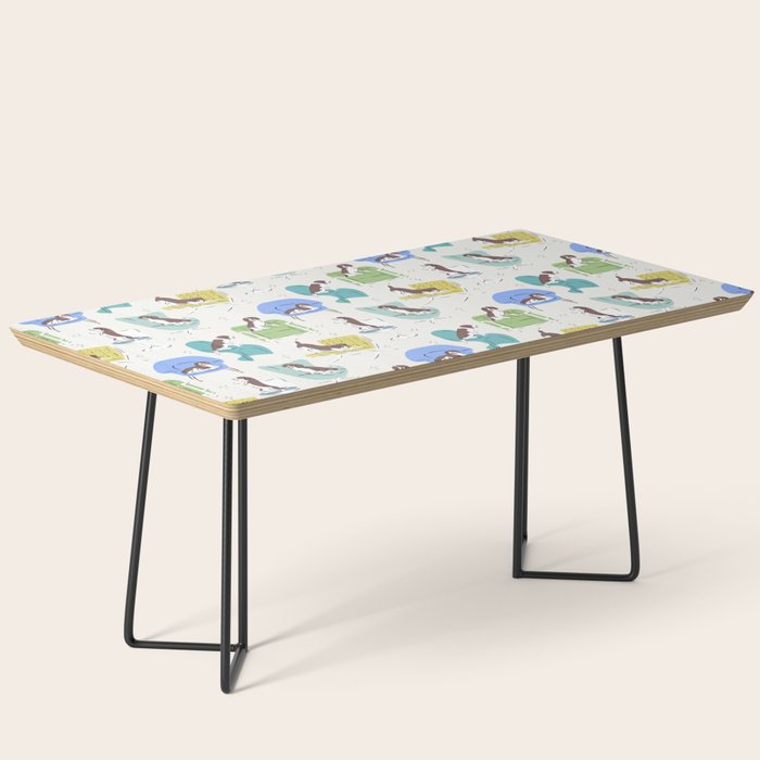 Mid-century Modern Chairs with Beagle Dogs Coffee Table Gallery Image 1