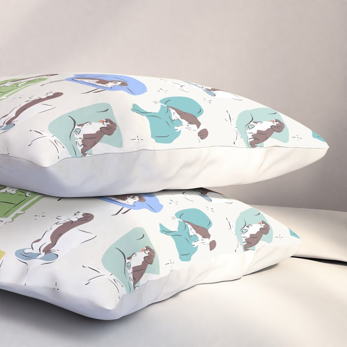 Mid-century Modern Chairs with Beagle Dogs Pillow Sham Gallery Image 3
