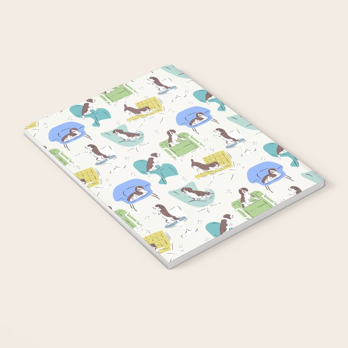 Mid-century Modern Chairs with Beagle Dogs Notebook Gallery Image 3