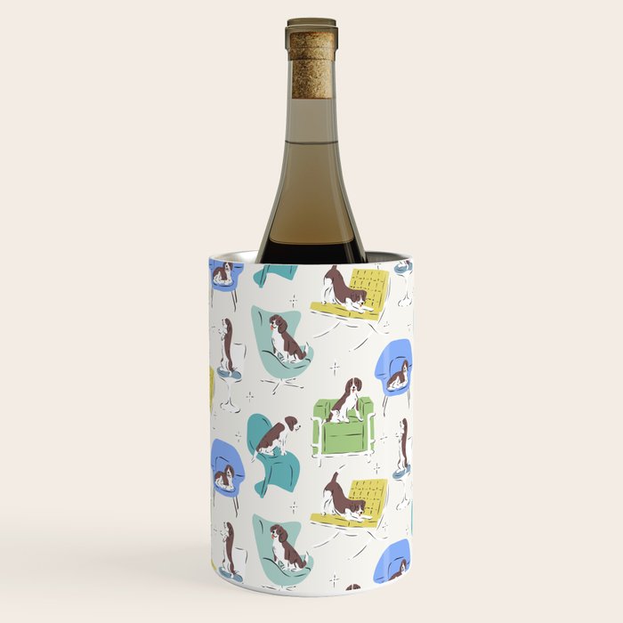 Mid-century Modern Chairs with Beagle Dogs Wine Chiller Gallery Image 2
