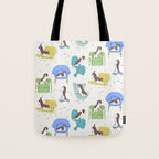 Mid-century Modern Chairs with Beagle Dogs Tote Bag Gallery Image 1