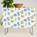 Mid-century Modern Chairs with Beagle Dogs Credenza Gallery Image 1