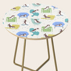 Mid-century Modern Chairs with Beagle Dogs Side Table Gallery Image 2