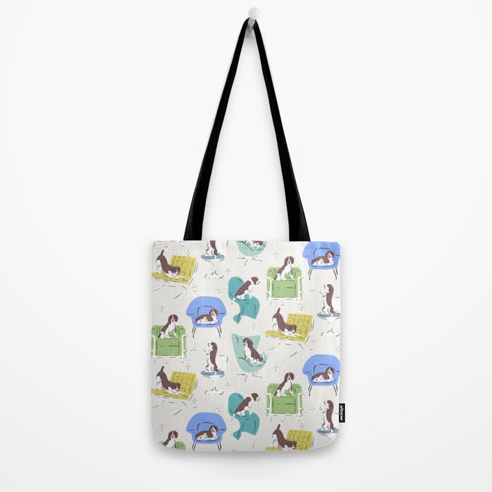 Mid-century Modern Chairs with Beagle Dogs Tote Bag Gallery Image 2