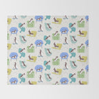 Mid-century Modern Chairs with Beagle Dogs Throw Blanket Gallery Image 2