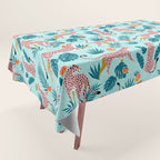Cheetahs In The Grapefruit Grove, Tropical Jungle bohemian Wildlife, Tiger Wild Cat Nature Forest Tablecloth Gallery Image 1