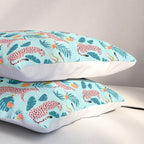 Cheetahs In The Grapefruit Grove, Tropical Jungle bohemian Wildlife, Tiger Wild Cat Nature Forest Pillow Sham Gallery Image 3