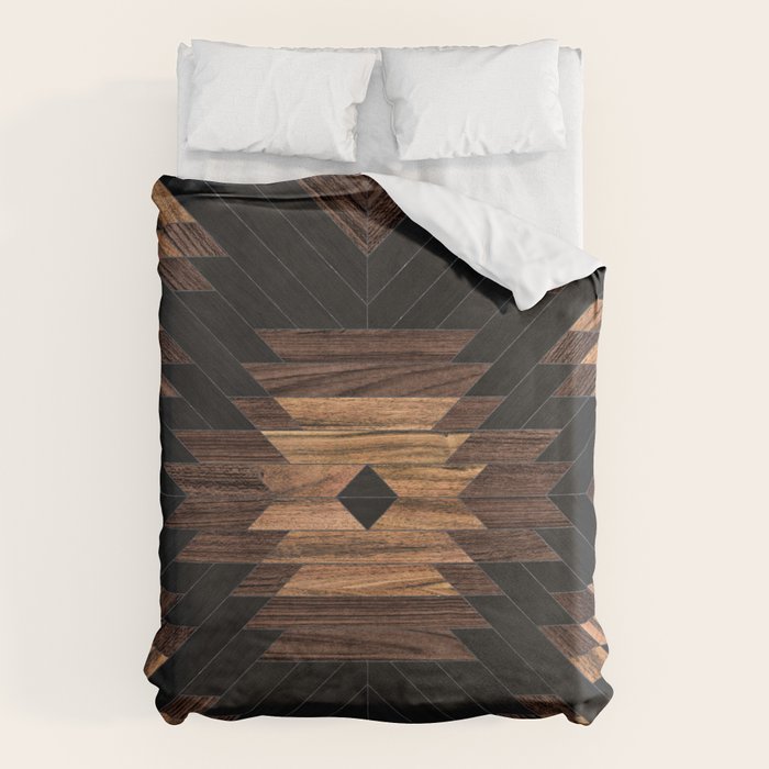 Urban Tribal Pattern No.7 - Aztec - Wood Duvet Cover Gallery Image 1