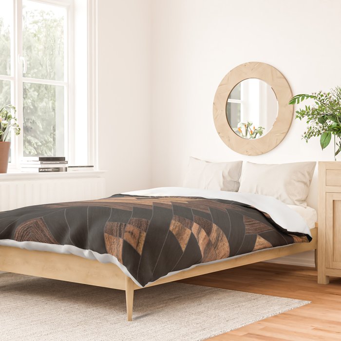 Urban Tribal Pattern No.7 - Aztec - Wood Duvet Cover Gallery Image 2