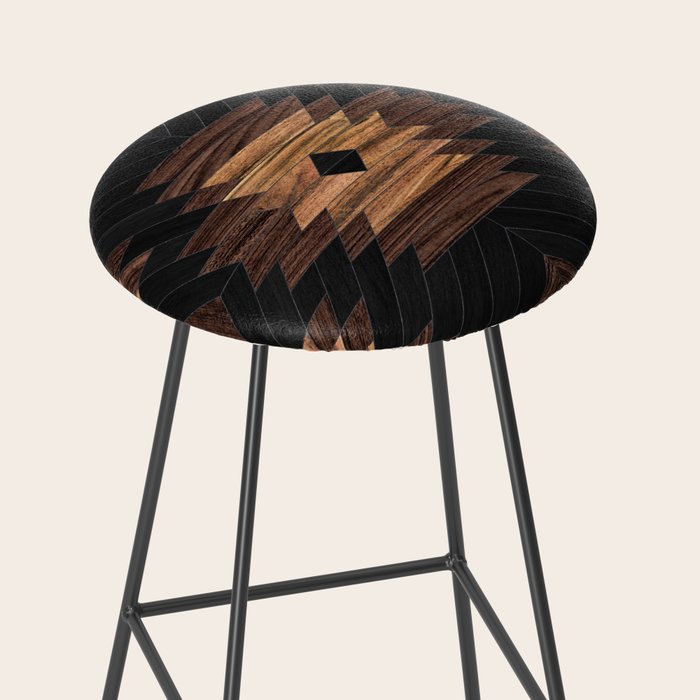 Urban Tribal Pattern No.7 - Aztec - Wood Stool Gallery Image 2