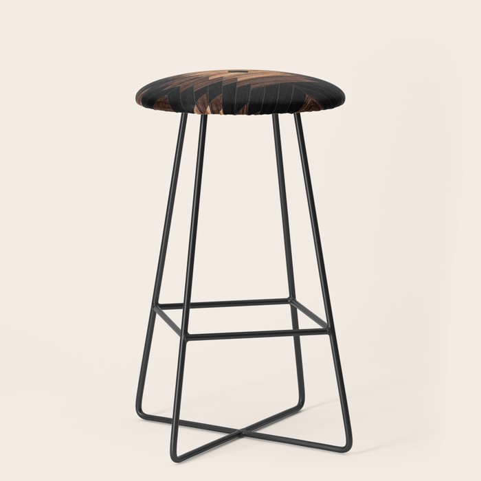 Urban Tribal Pattern No.7 - Aztec - Wood Stool Gallery Image 1