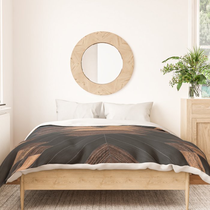 Urban Tribal Pattern No.7 - Aztec - Wood Duvet Cover Gallery Image 3