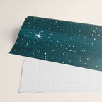 Starry Ocean, teal sailboat watercolor sea waves night Wrapping Paper Gallery Image 2